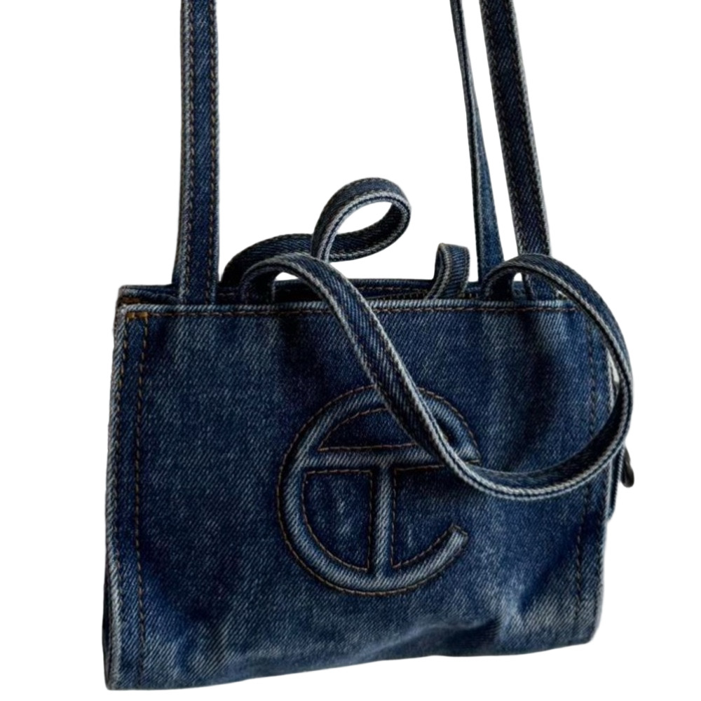 Telfar Denim Mini Shopper Bag - Blue Jean - Picture 4 of 9